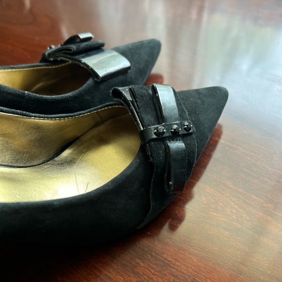 Nine West Francess Black Leather Heels, Sz 6.5 - Picture 9 of 11